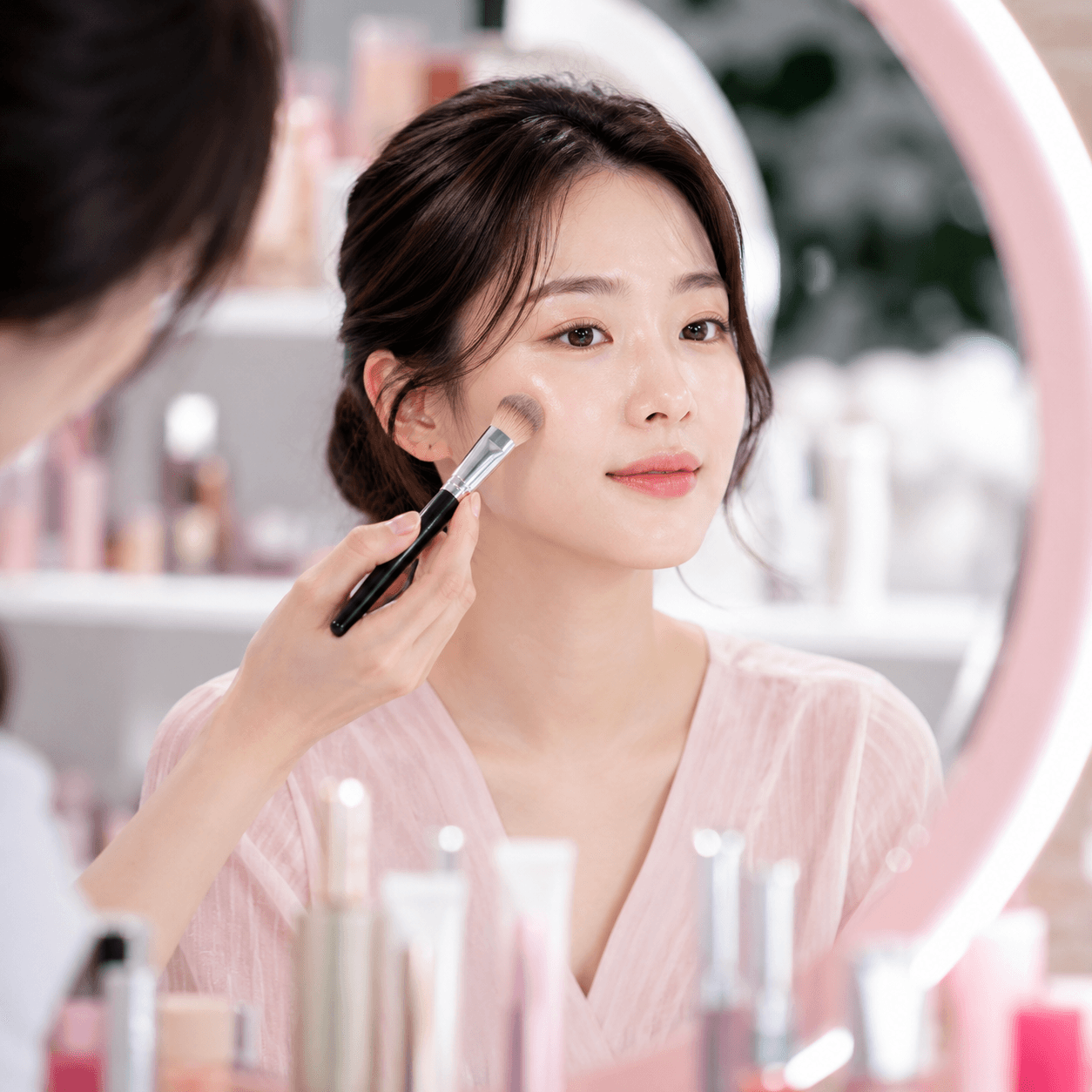 K-뷰티 메이크업 실습 장면